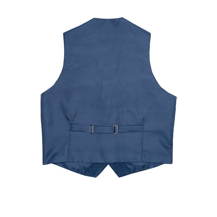 Lochcarron Of Scotland Ghillie Blue Shetland Tweed 5 Button Kilt Waistcoat