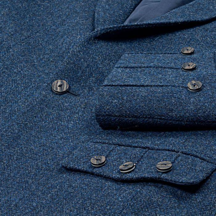 Lochcarron Of Scotland Ghillie Blue Shetland Tweed Argyll Kilt Jacket