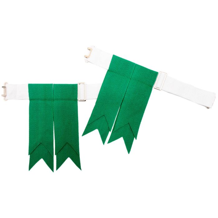 Lochcarron Of Scotland Green Ancient Plain Coloured Garter Flashes