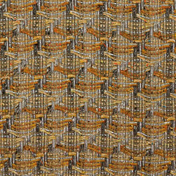 lochcarron of scotland Grey & Gold Check Sorbet Tweed Fabric