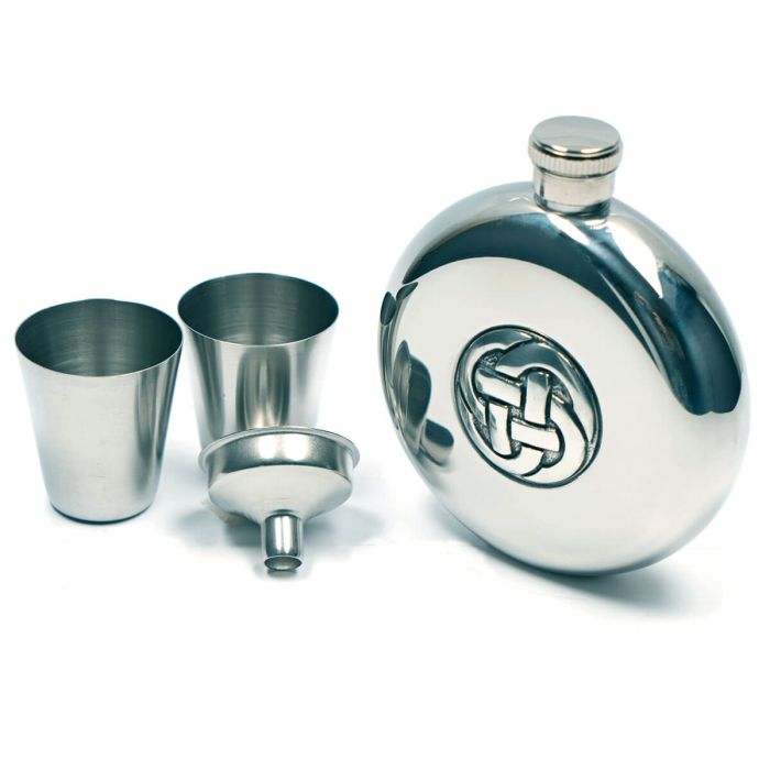 lochcarron of scotland Hip Flask with Celtic Knot Design