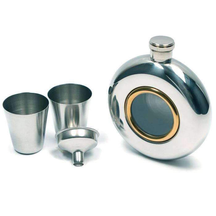 Lochcarron Of Scotland Hip Flask With Thistle Design