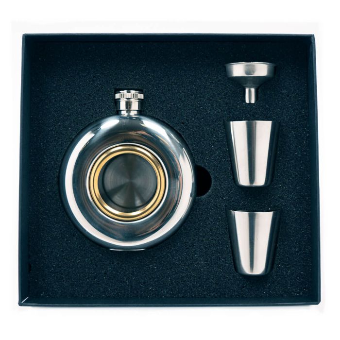 Lochcarron Of Scotland Hip Flask With Thistle Design