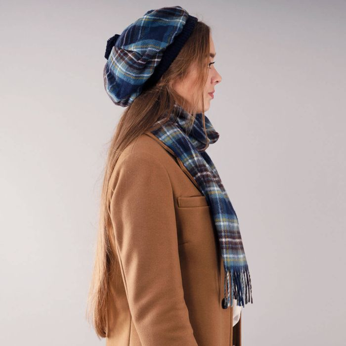 Lochcarron Of Scotland Holyrood Modern Tartan Brushed Wool Tam