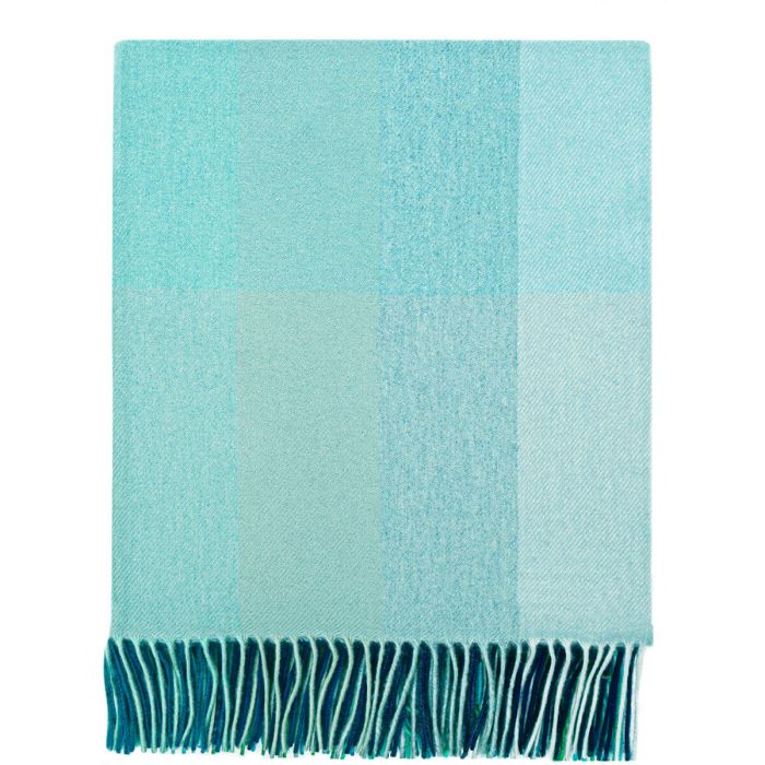 lochcarron of scotland Innes Midnight Sky Check Luxury Cashmere Blanket