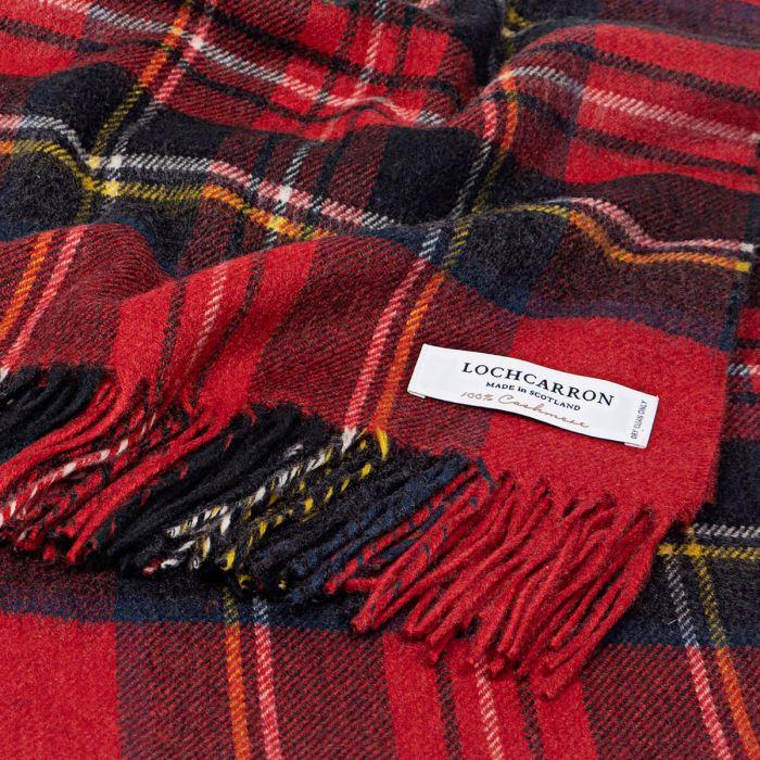 Lochcarron Of Scotland Innes Stewart Royal Modern Tartan Luxury Cashmere Blanket