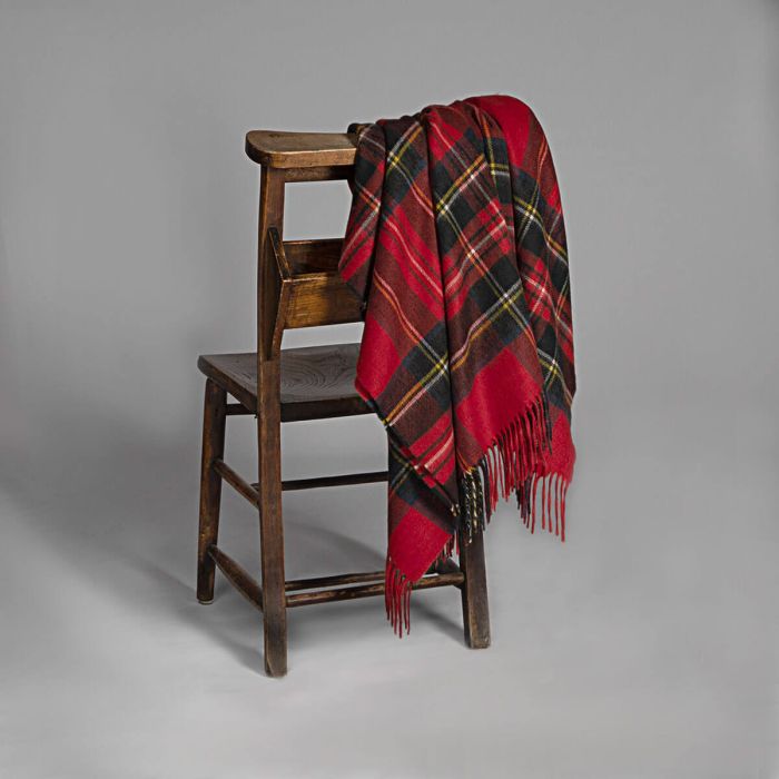 Lochcarron Of Scotland Innes Stewart Royal Modern Tartan Luxury Cashmere Blanket
