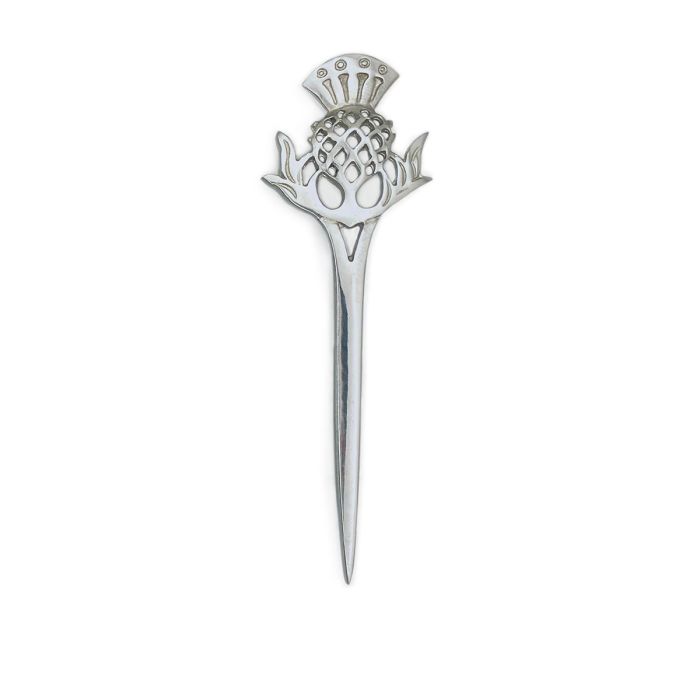 lochcarron of scotland Large Thistle Kilt Pin in Polished Pewter