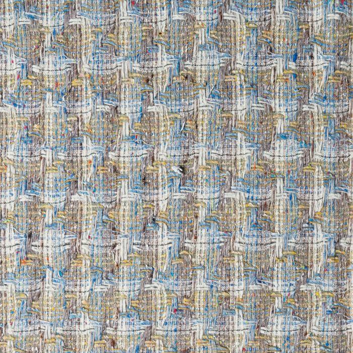 lochcarron of scotland Lemon / Sky Fancy Heavyweight Wool Tweed Fabric