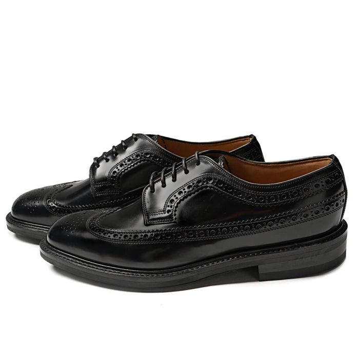 lochcarron of scotland Loake Black Sovereign Polished Brogue Shoes