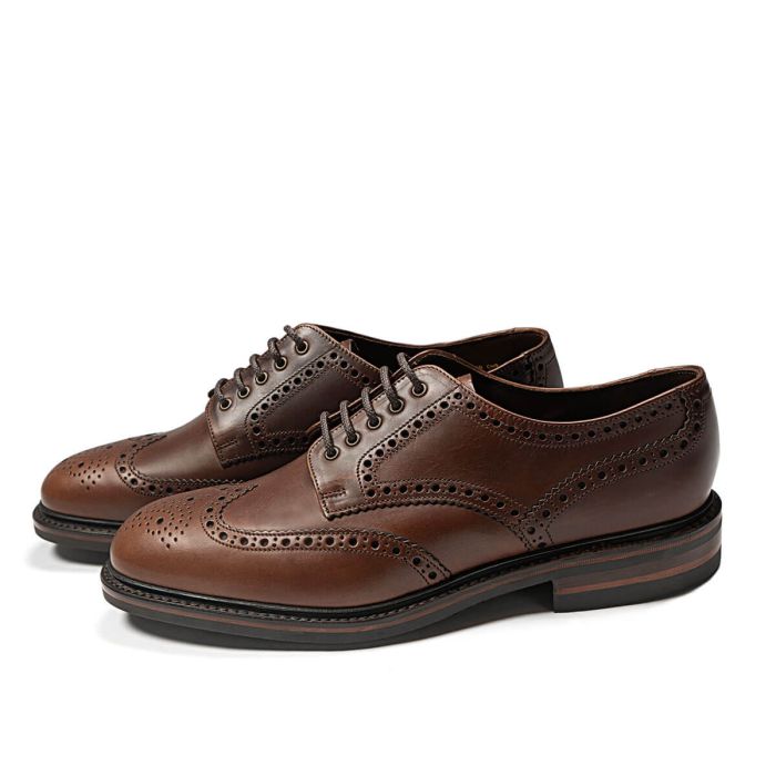 Lochcarron Of Scotland Loake Brown Chester Brogue Shoes