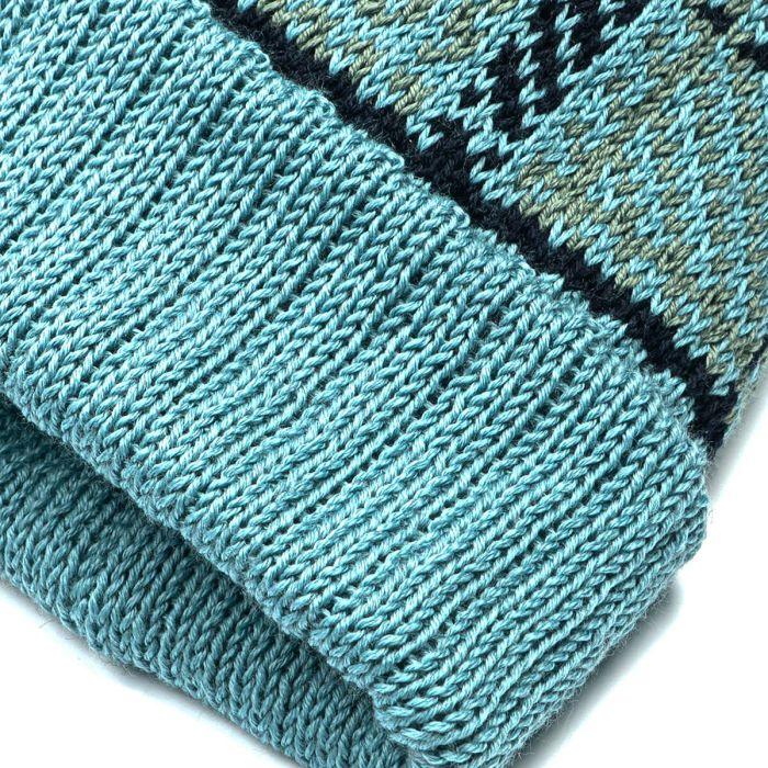 Lochcarron Of Scotland Lochaber Sky Merino Wool Tartan Beanie Hat With Pom