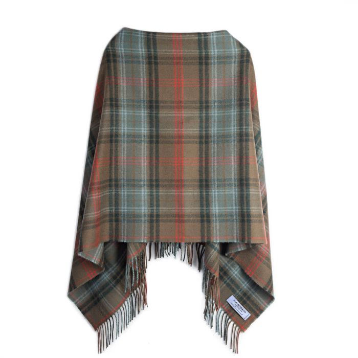 lochcarron of scotland Lochcarron Hunting Weathered Tartan Lambswool Poncho