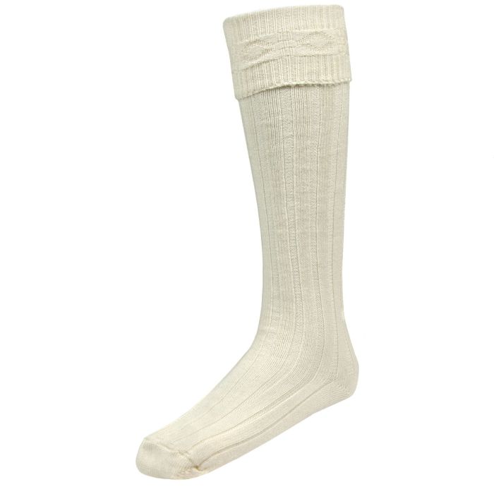Lochcarron Of Scotland Harris Kilt Hose White