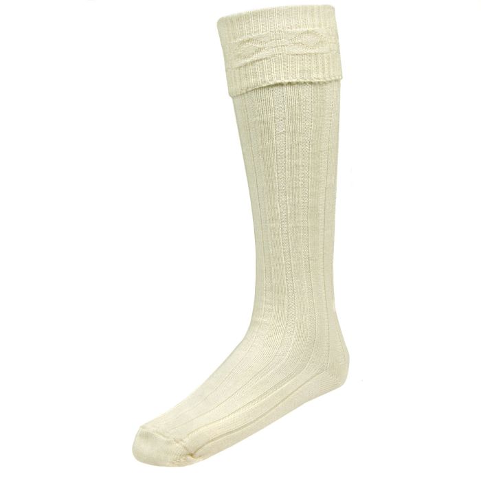 lochcarron of scotland Harris Kilt Hose White