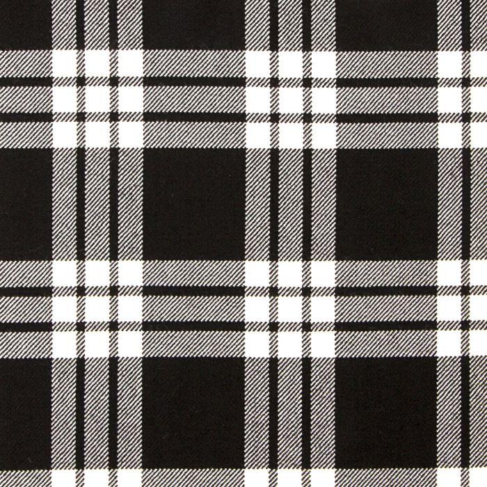 lochcarron of scotland MacFarlane Black/White Ancient Heavyweight Tartan Fabric - Single Width