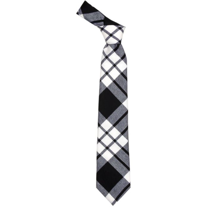 Lochcarron Of Scotland MacFarlane Black/White Modern Tartan Tie