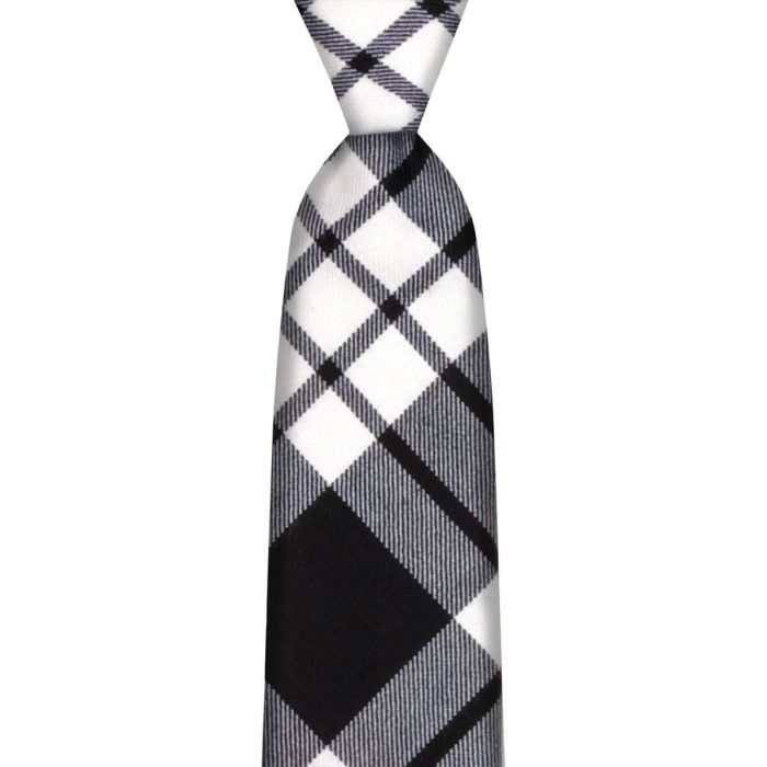 lochcarron of scotland MacFarlane Black/White Modern Tartan Tie