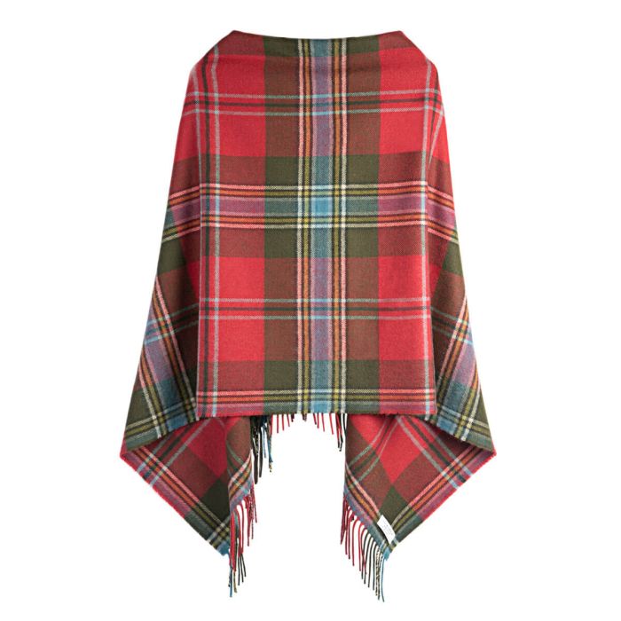 lochcarron of scotland MacLean of Duart Weathered Tartan Lambswool Poncho