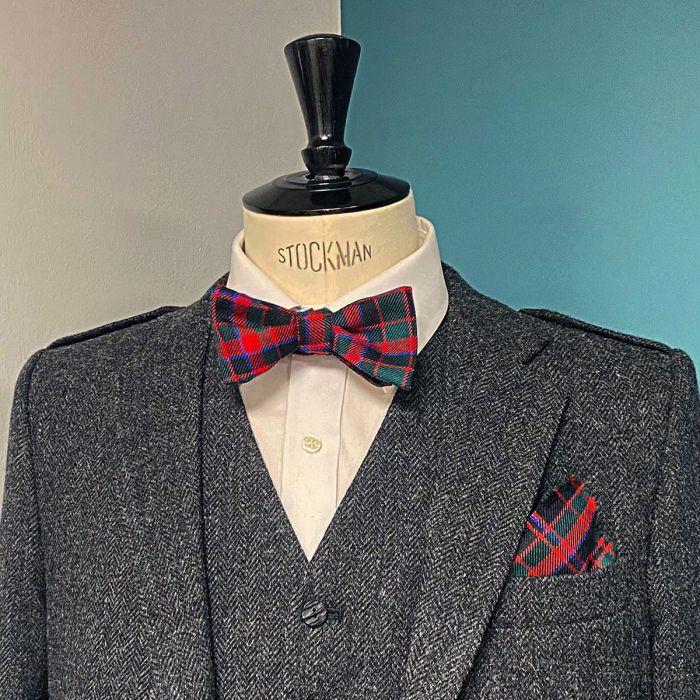 Lochcarron Of Scotland Made To Order Reiver Light Weight Tartan Self Tie Bow Tie