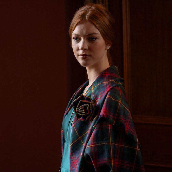 Lochcarron Of Scotland Made To Order Reiver Lightweight Tartan Corsage Flower Brooch Pin