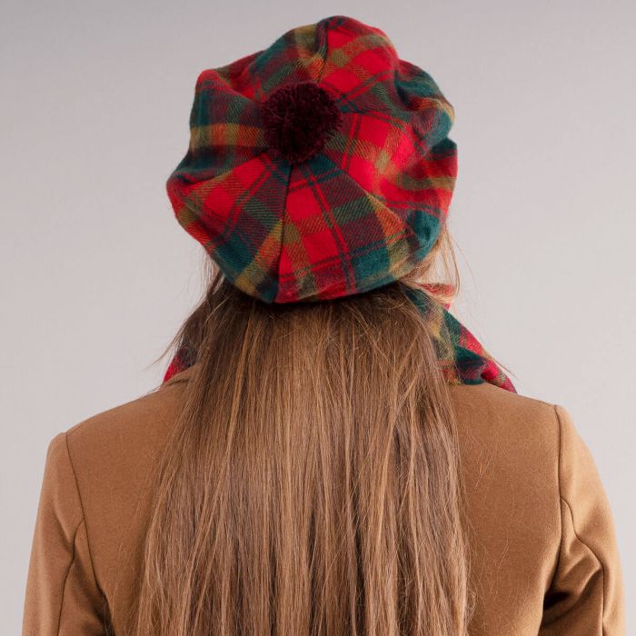 Lochcarron Of Scotland Maple Leaf Canadian Tartan Brushed Wool Tam