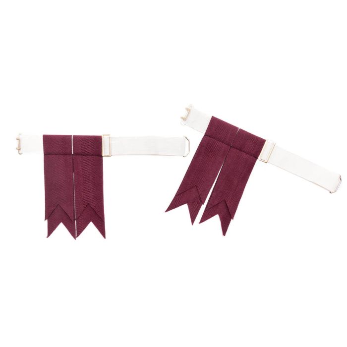 Lochcarron Of Scotland Maroon Plain Coloured Garter Flashes