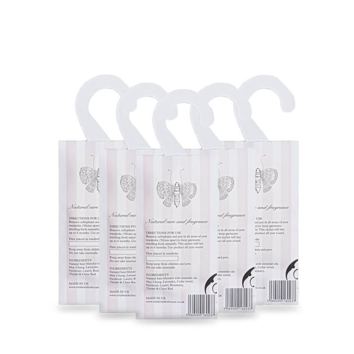 Lochcarron Of Scotland May Chang Blend Essential Oils Anti Moth Natural Hanging Sachets - Pack Of 5