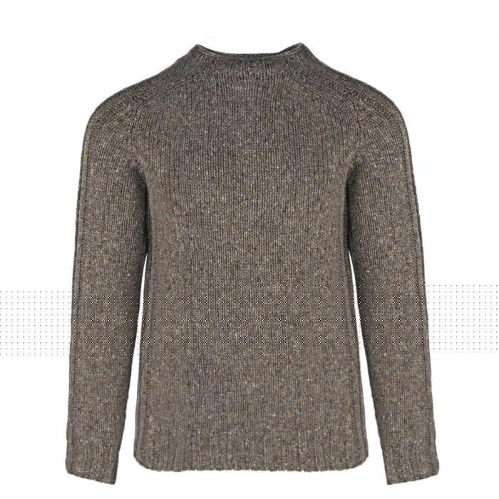 lochcarron of scotland Men's Cameron Torridon Chunky Knitted Wool Crew Neck Jumper