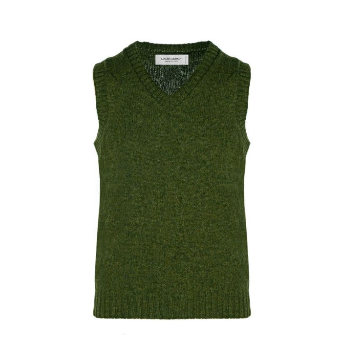 lochcarron of scotland Men's Jack Scotspine Chunky Knitted Wool V Neck Slipover Vest