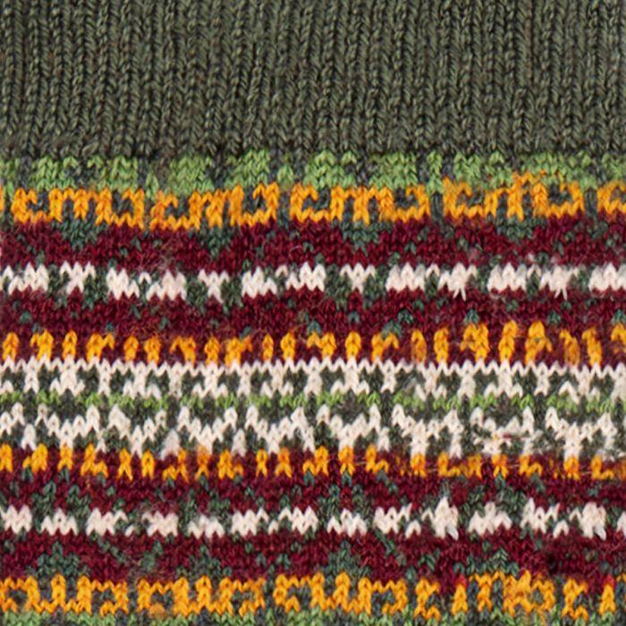 Lochcarron Of Scotland Men's Spruce Fair Isle Merino Blend Socks