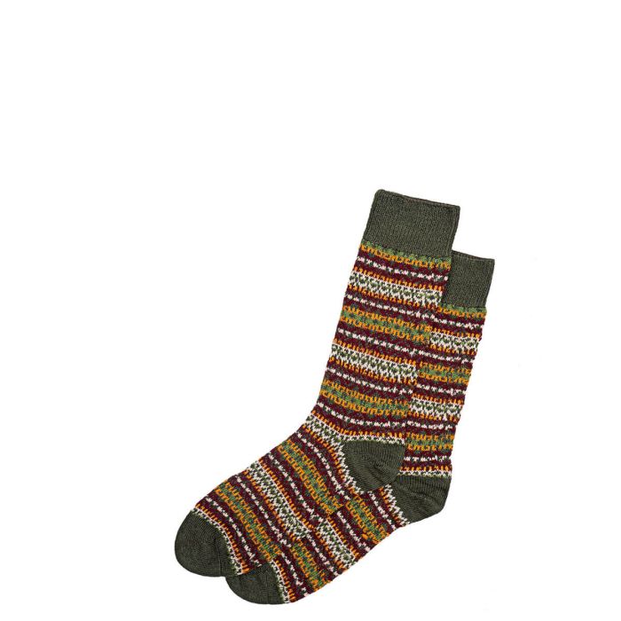 lochcarron of scotland Men's Spruce Fair Isle Merino Blend Socks