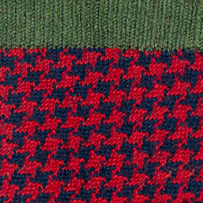 Lochcarron Of Scotland Men's Spruce Houndstooth Merino Blend Socks