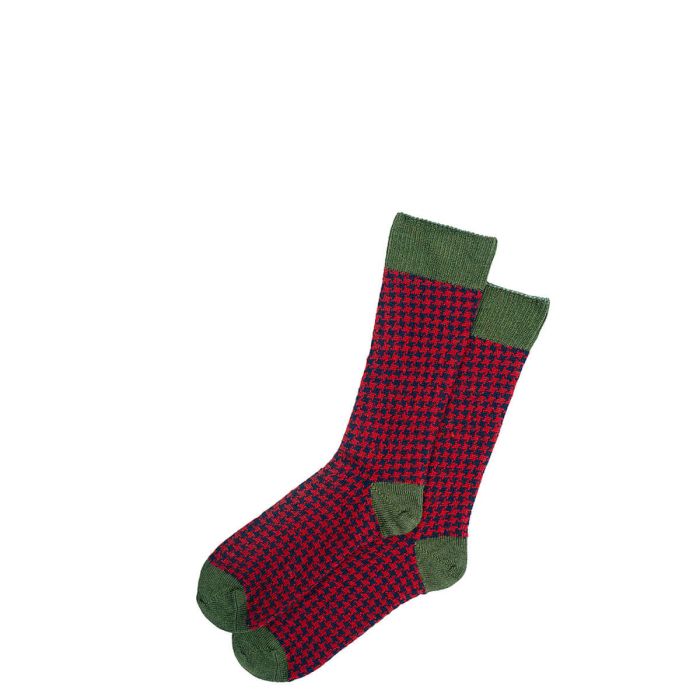 lochcarron of scotland Men's Spruce Houndstooth Merino Blend Socks
