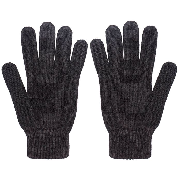 Lochcarron Of Scotland Mens Luxury Black Cashmere Gloves