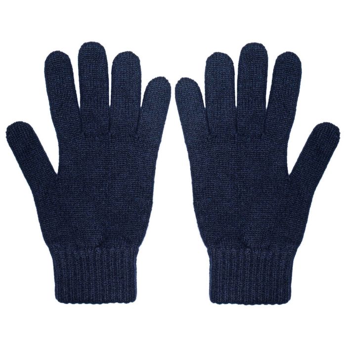 Lochcarron Of Scotland Mens Luxury Dark Navy Cashmere Gloves