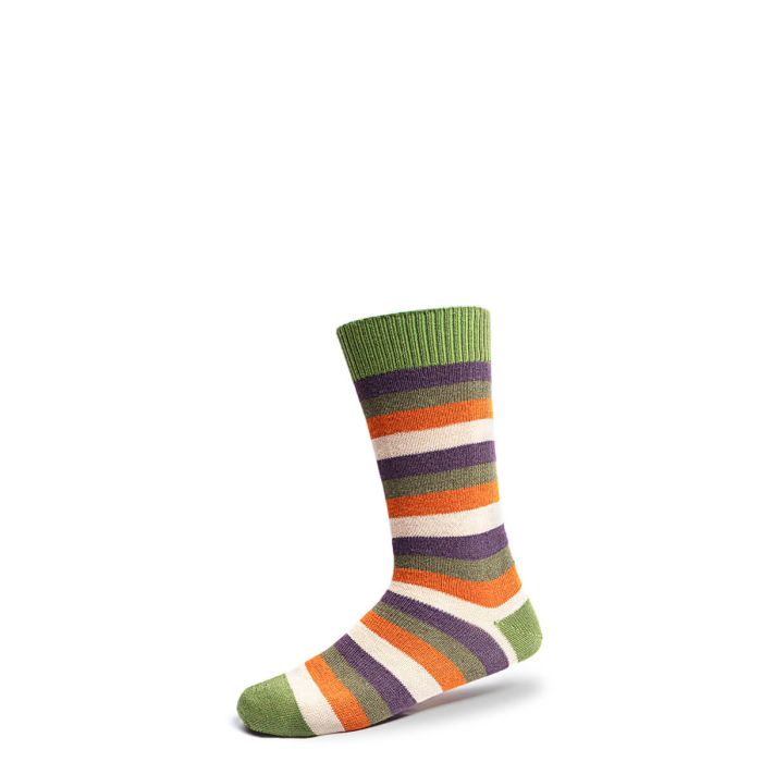 Lochcarron Of Scotland Mens Moss Stripe Merino Blend Socks