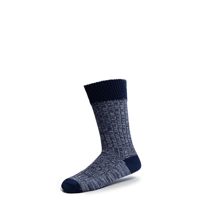 Lochcarron Of Scotland Mens Navy Cairn Crew Length Merino Blend Socks