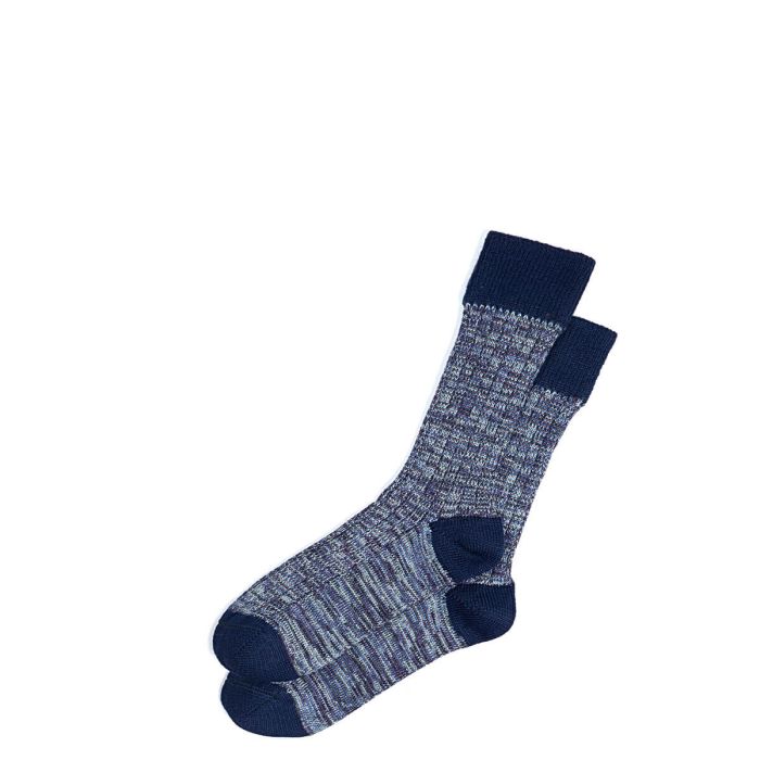 lochcarron of scotland Mens Navy Cairn Crew Length Merino Blend Socks