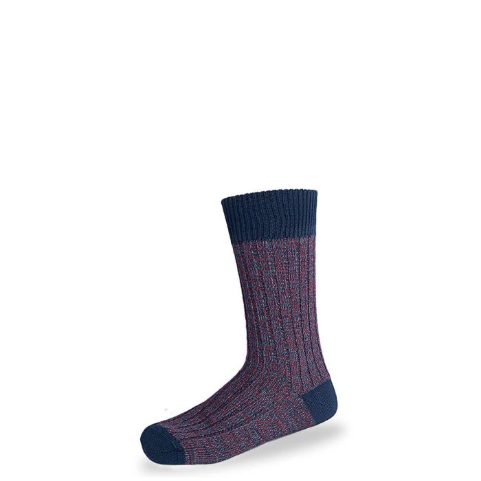 Lochcarron Of Scotland Mens Navy Firth Crew Length Merino Blend Socks