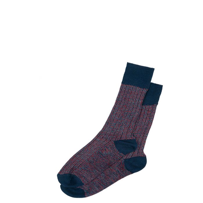 Lochcarron Of Scotland Mens Navy Firth Crew Length Merino Blend Socks