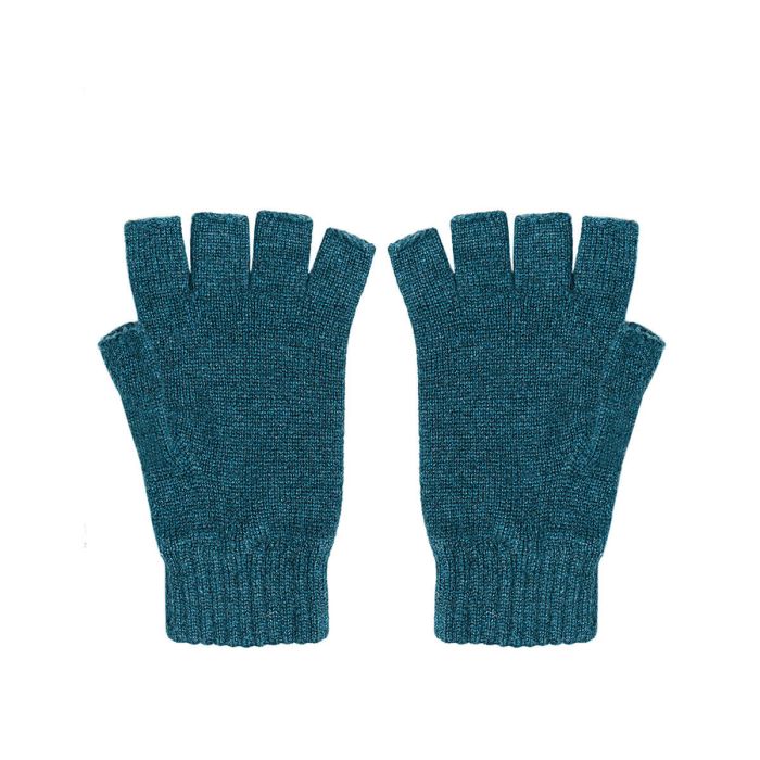 Lochcarron Of Scotland Mens Prussian Blue Cashmere Fingerless Gloves