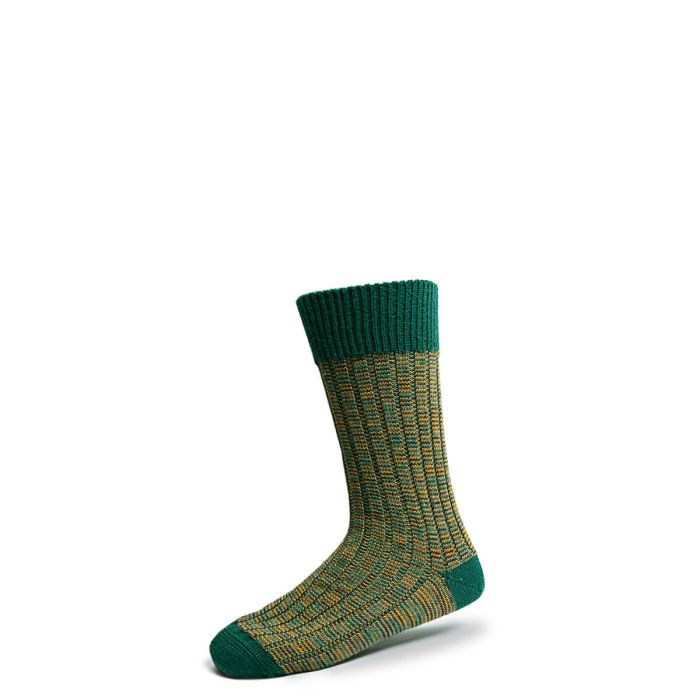 Lochcarron Of Scotland Mens Tartan Green Cairn Crew Length Merino Blend Socks