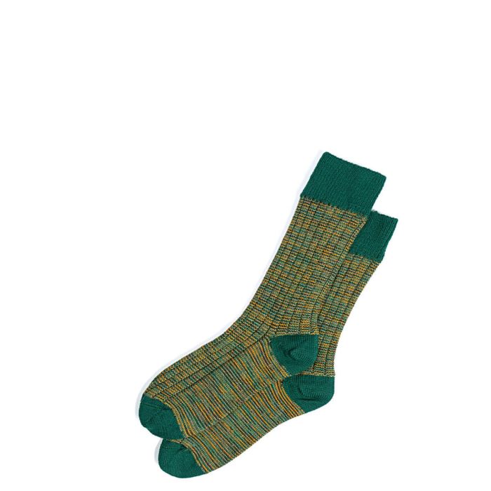 lochcarron of scotland Mens Tartan Green Cairn Crew Length Merino Blend Socks
