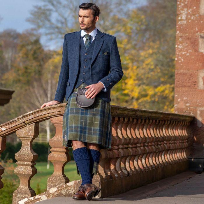 Lochcarron Of Scotland Mens Traditional 8 Yard Selkirk Tweed Heavy Weight Kilt