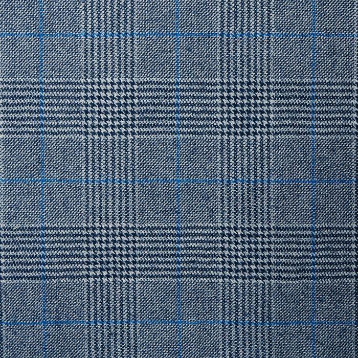 lochcarron of scotland Navy/Royal Glen Check Lightweight Fabric