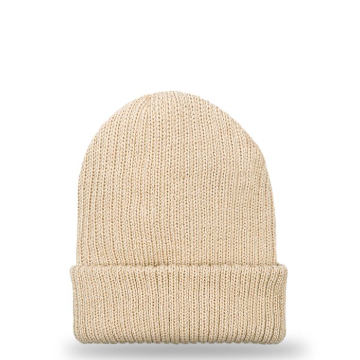 lochcarron of scotland Oatmeal Merino Wool Ribbed Beanie Hat