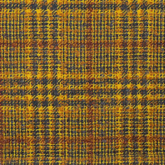 lochcarron of scotland Ochre Glen Check Wool Mohair Loop Tweed Fabric