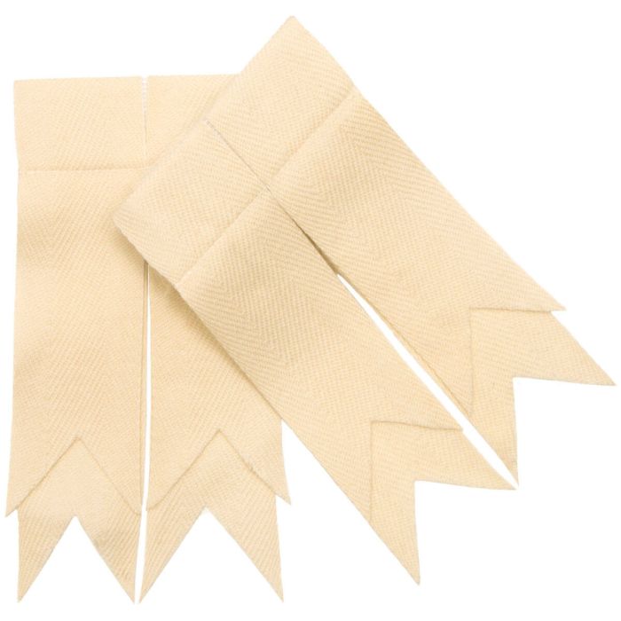 lochcarron of scotland Off-White Plain Coloured Garter Flashes