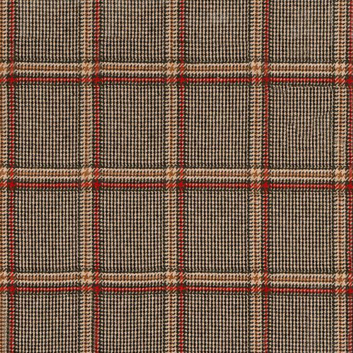 lochcarron of scotland Olive Glen Windowpane Soft Wool Recycled Blend Tweed Fabric